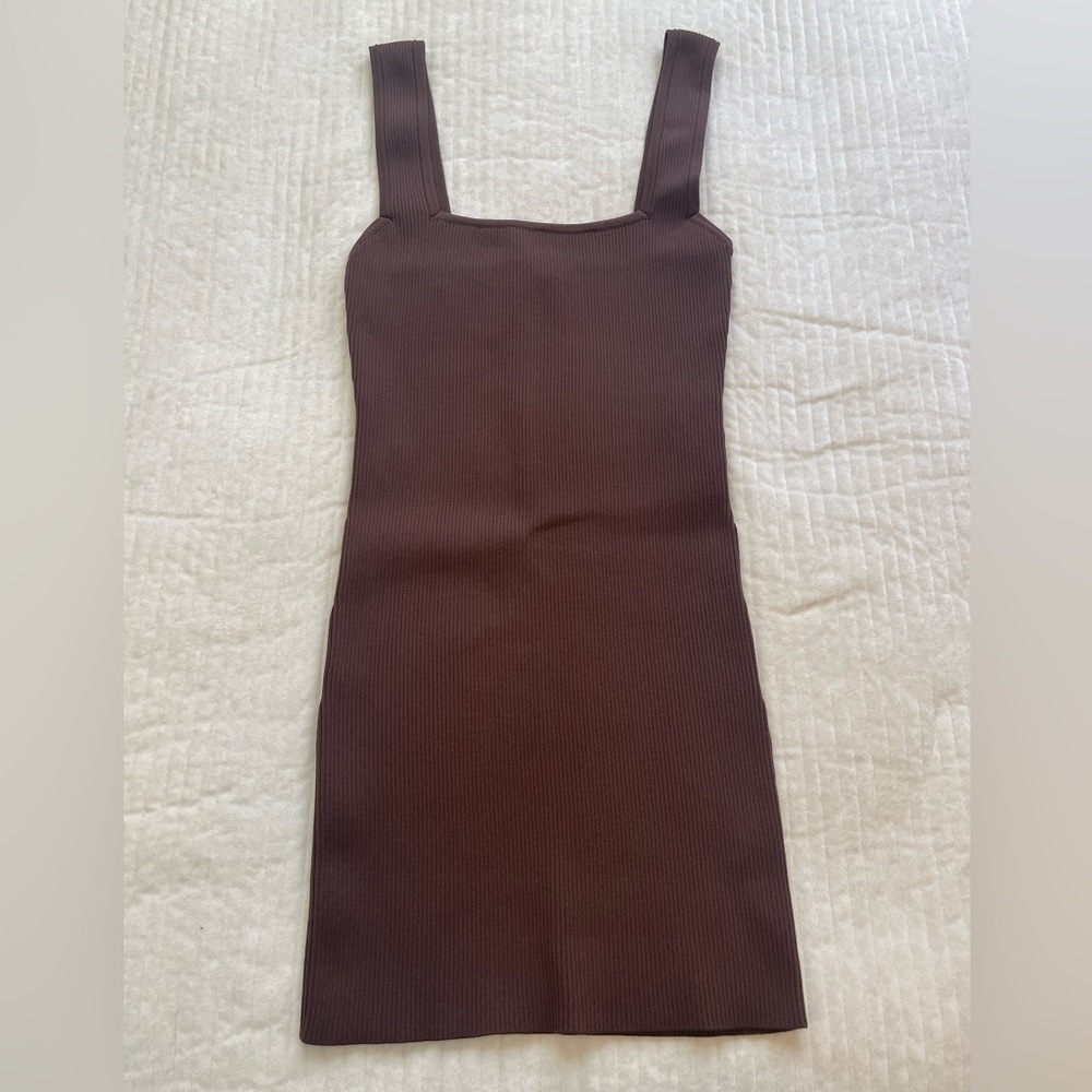 Forever 21 Mini Brown Ribbed Dress | Large
